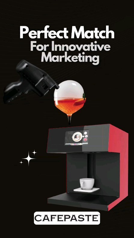 Coffee printer CAFEPASTE με φλιτζάνι εσπρέσο στον πάγκο
