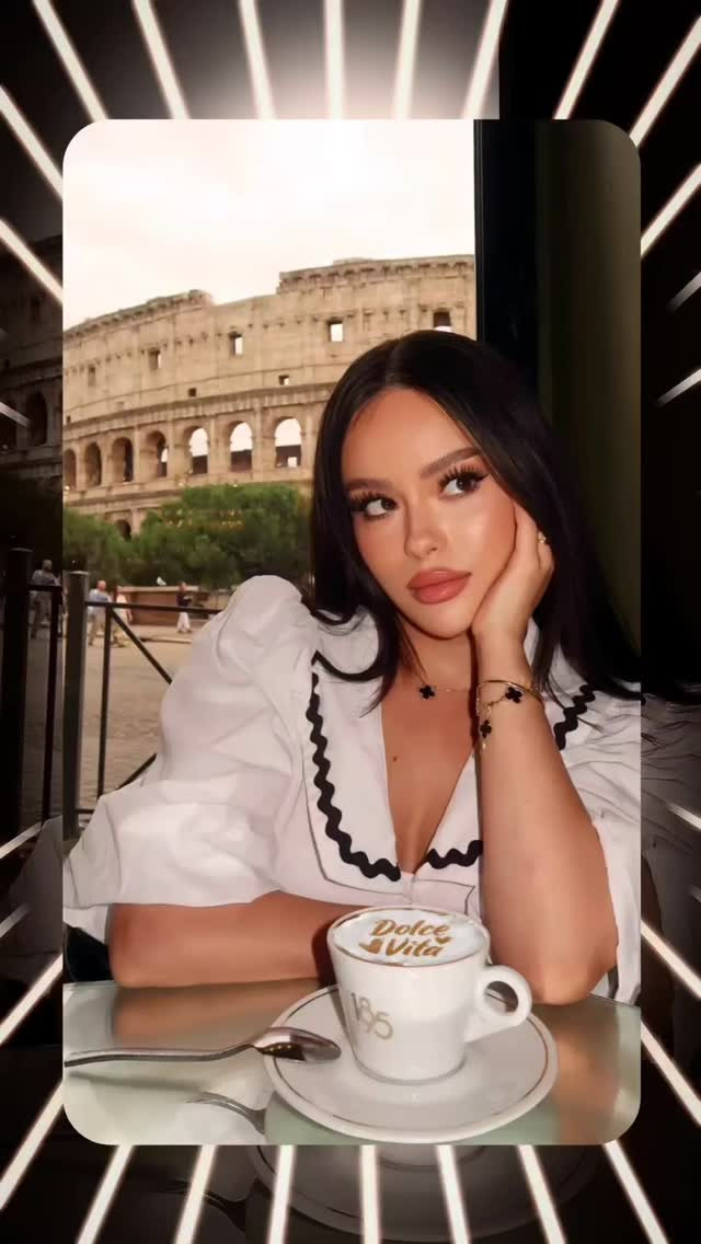 Latte art printer: Kolizey önündə Dolce Vita yazılı kapuçino